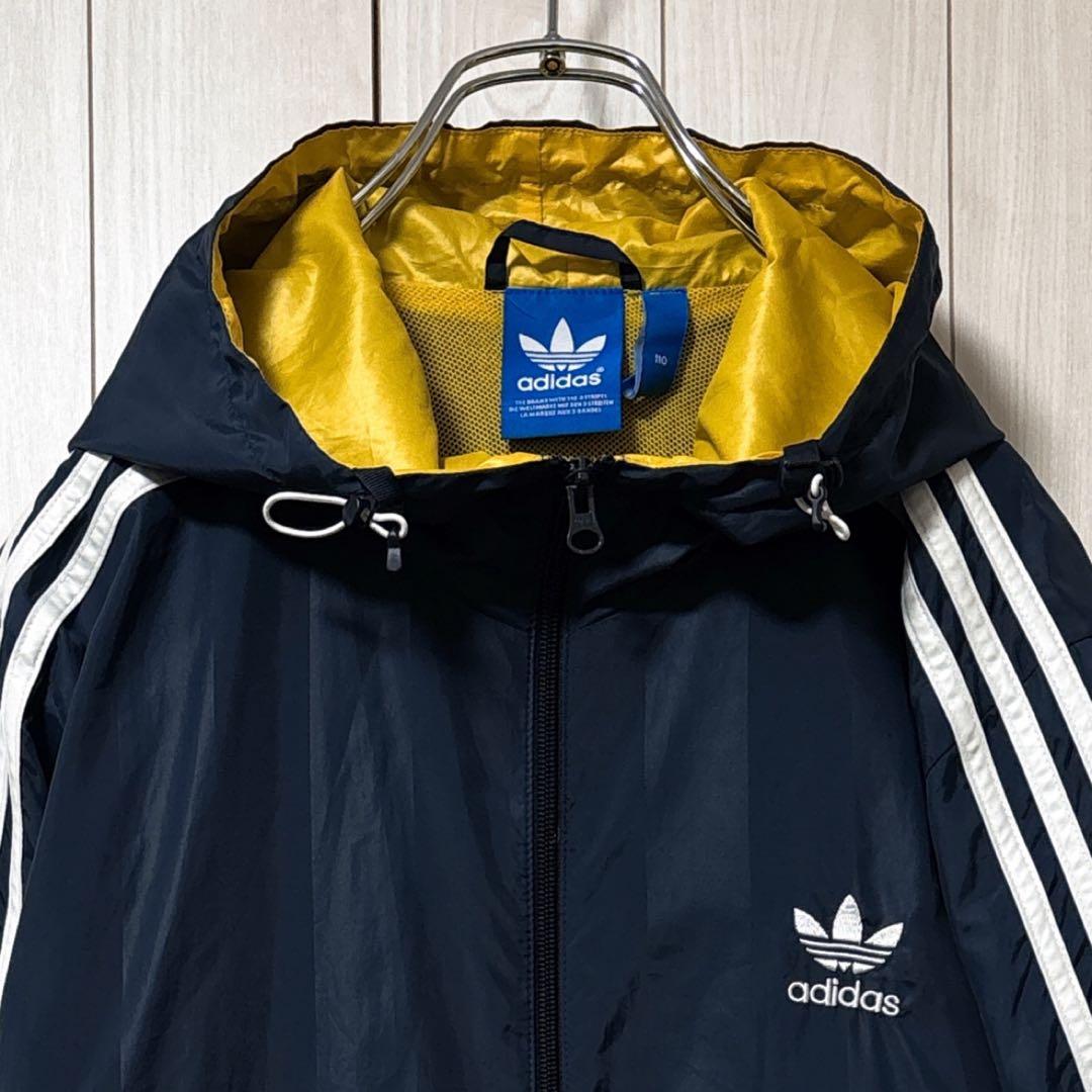 美品 adidas originals ナイロンジャケット パーカー 刺繍