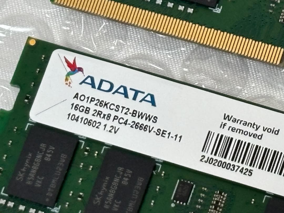 ADATA DDR4-2666 SO-DIMM 16GB×2枚 計32GB