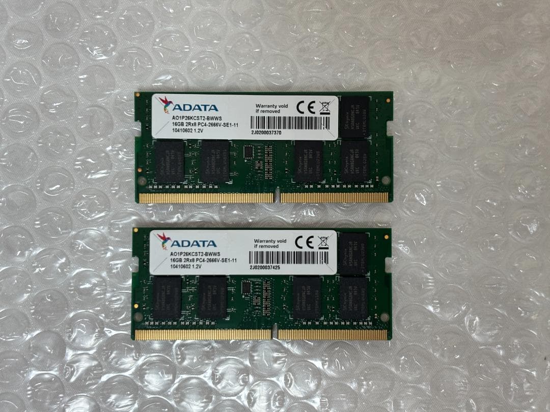 ADATA DDR4-2666 SO-DIMM 16GB×2枚 計32GB
