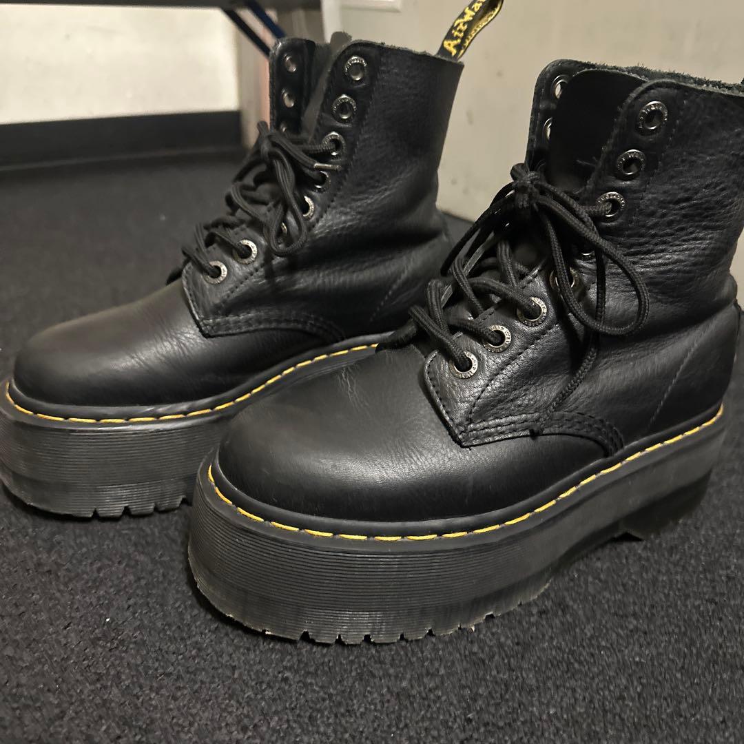 海*維様 Dr. Martens ブラックプラットフォームブーツ UK5