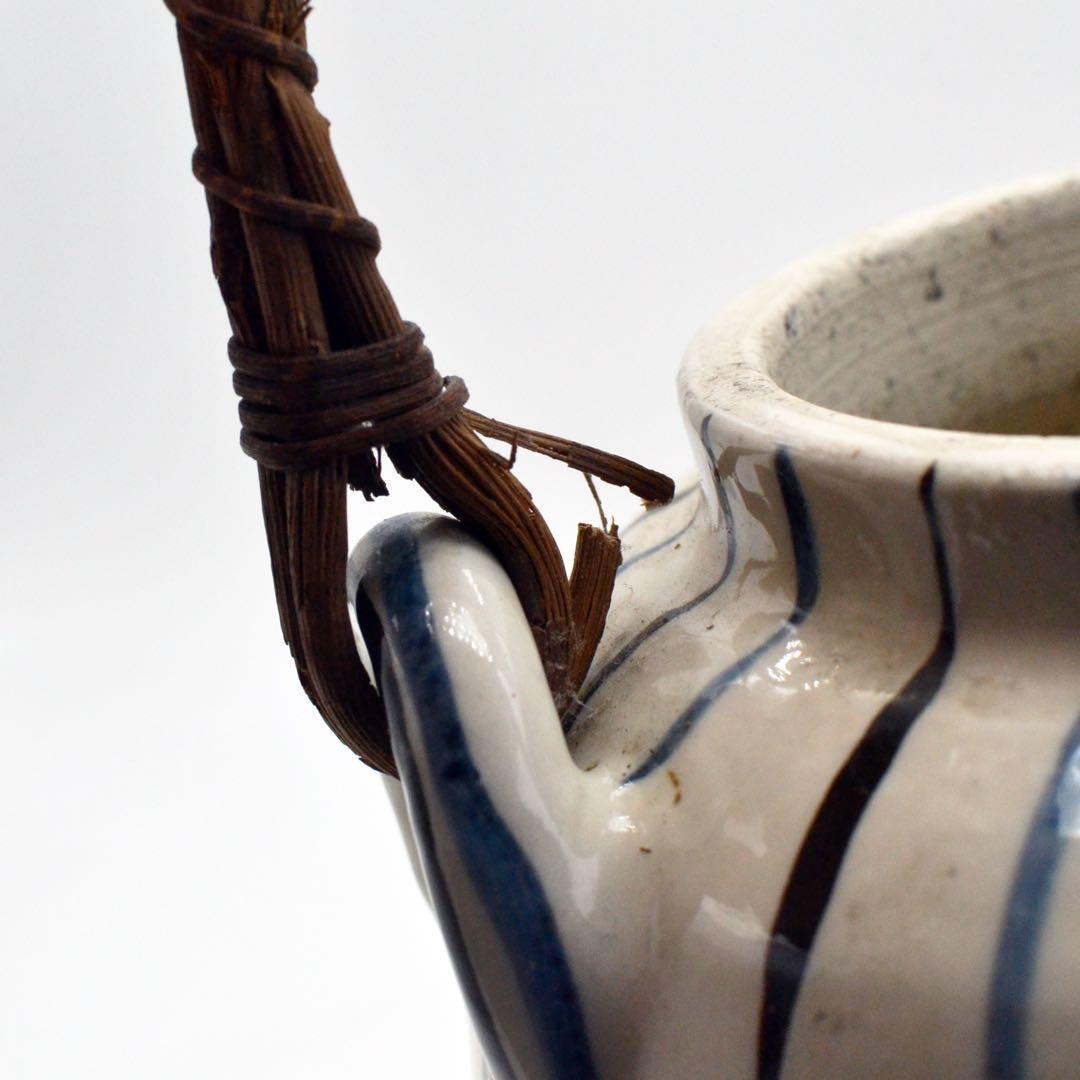 昭和レトロ　火消壺　瀬戸麦藁手　花入れ　花器　茶道　炭入れ