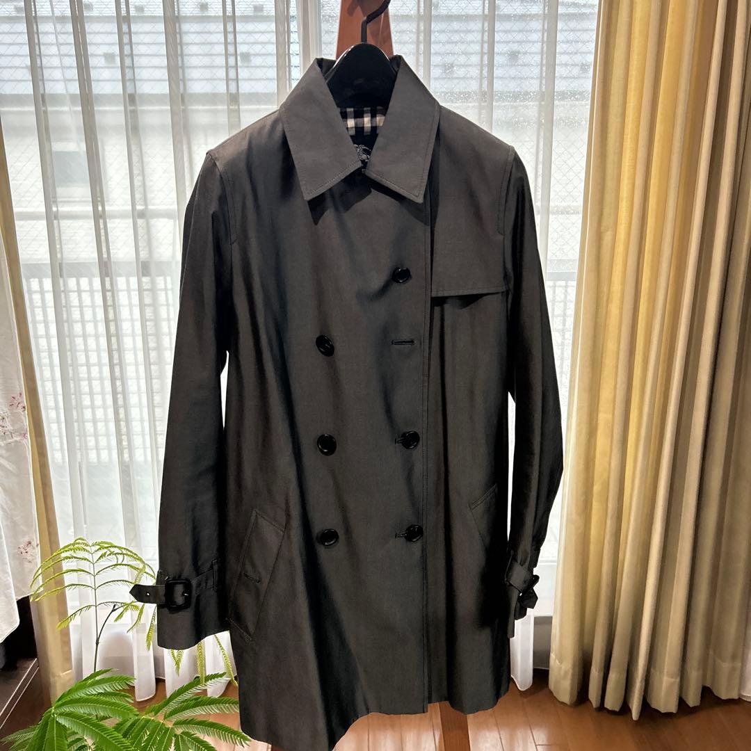 ハルBurberry トレンチコート　ショート丈　サイズ38 グレー