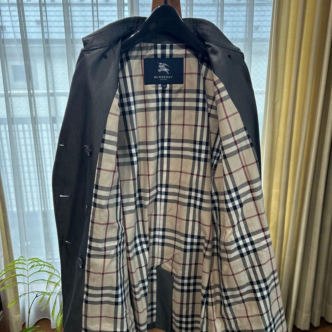 ハルBurberry トレンチコート　ショート丈　サイズ38 グレー