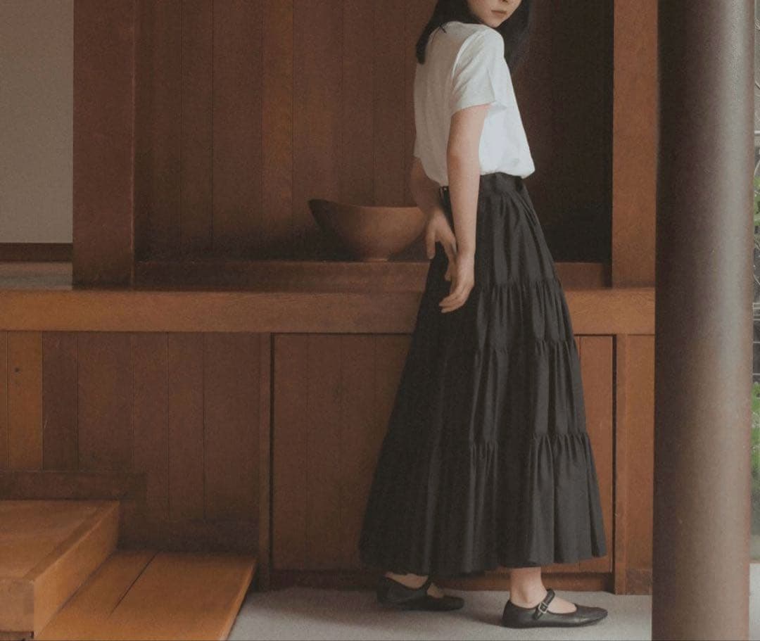 【美品】foufou スーパーティアードスカート　38