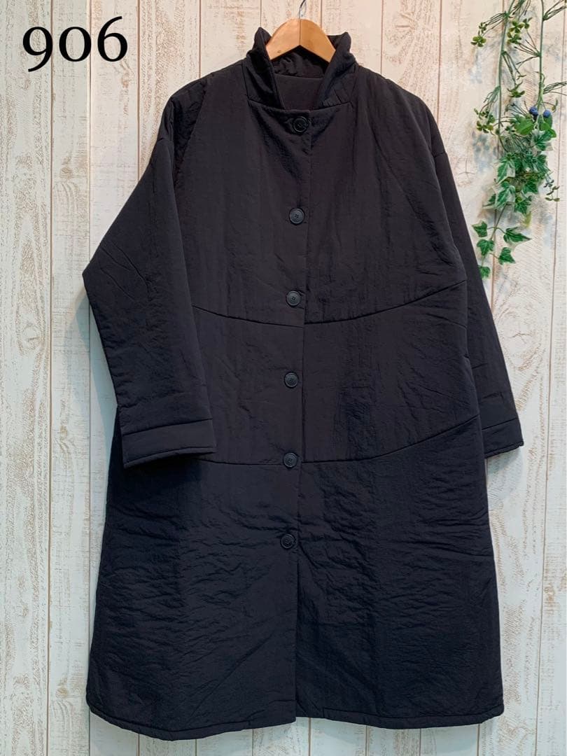 906 新品 夢地哉mujiyaムジヤ 暖かく軽いロングジャケットコート