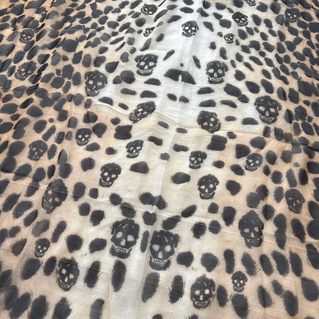 ALEXANDER McQUEEN シルク　大判ストール　スカル　レオパード豹柄
