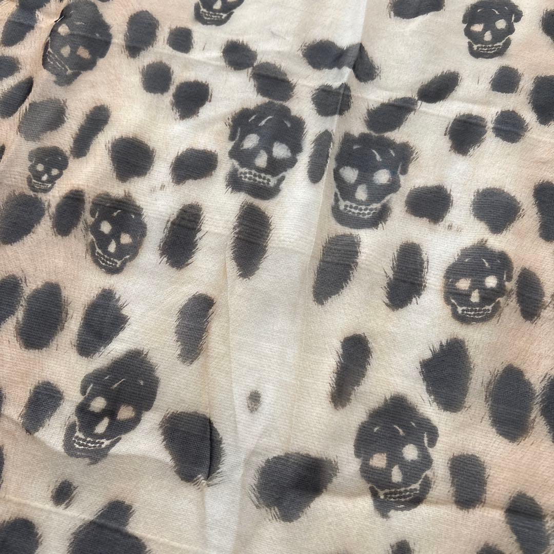 ALEXANDER McQUEEN シルク　大判ストール　スカル　レオパード豹柄