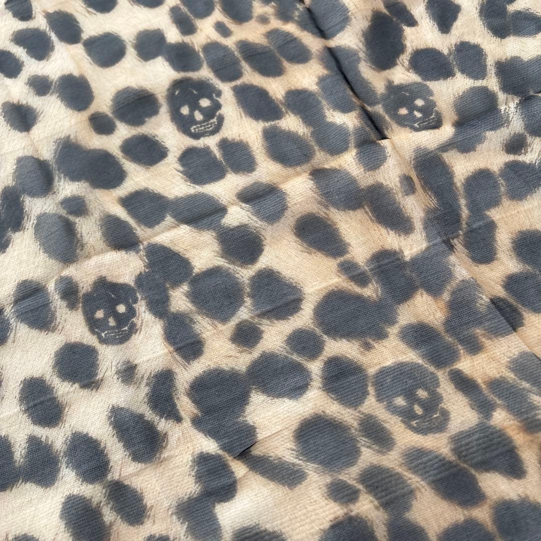 ALEXANDER McQUEEN シルク　大判ストール　スカル　レオパード豹柄