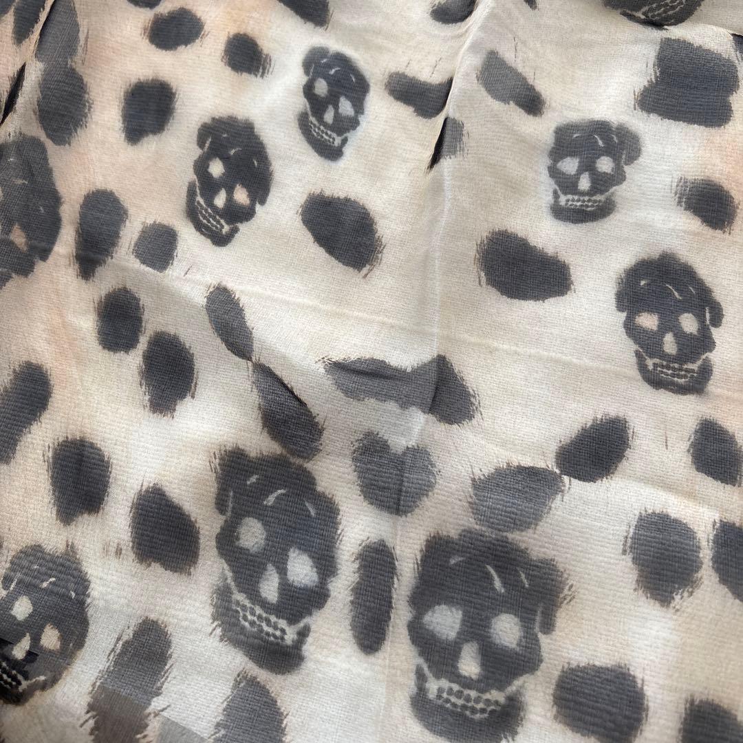 ALEXANDER McQUEEN シルク　大判ストール　スカル　レオパード豹柄