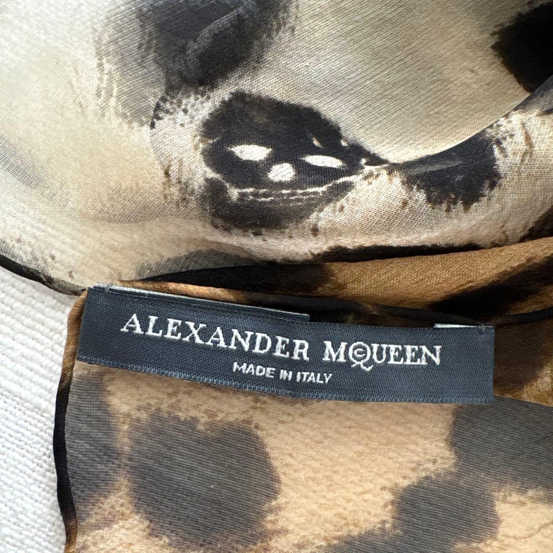 ALEXANDER McQUEEN シルク　大判ストール　スカル　レオパード豹柄