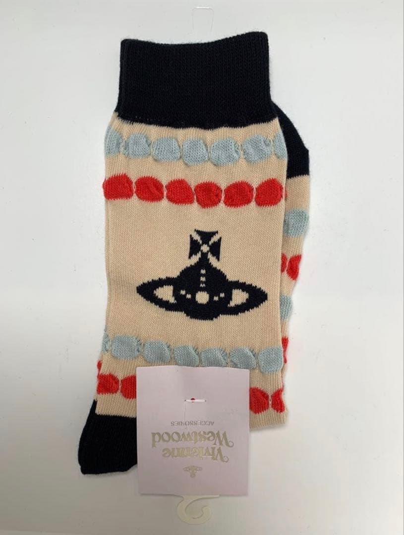 ヴィヴィアンウエストウッドレディースTOWELDOTORBクルーソックス3点新品