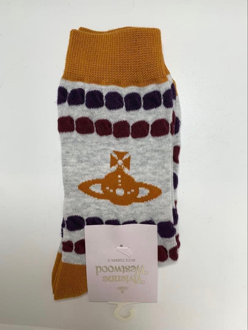 ヴィヴィアンウエストウッドレディースTOWELDOTORBクルーソックス3点新品