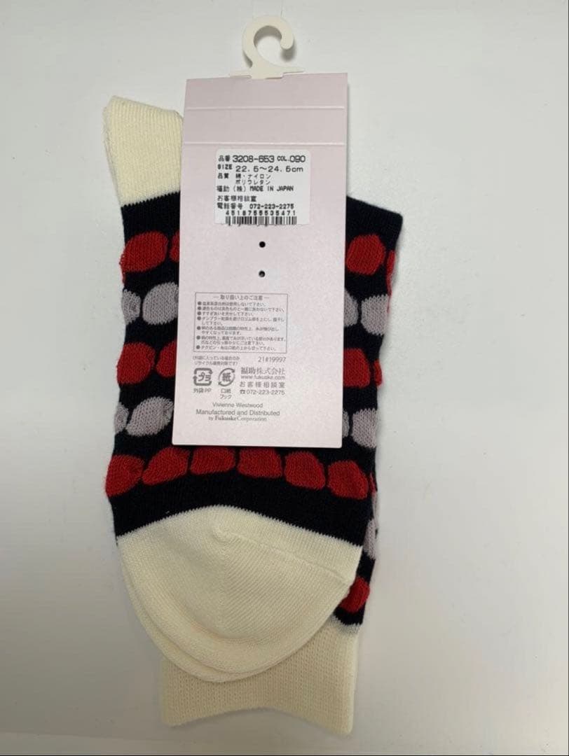 ヴィヴィアンウエストウッドレディースTOWELDOTORBクルーソックス3点新品