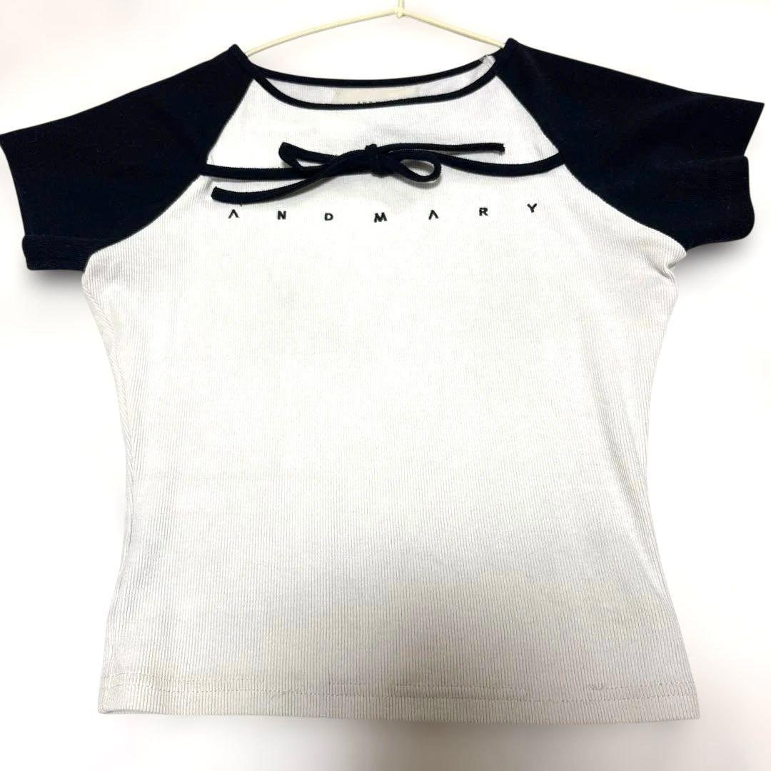 ANDMARY Alma ribbon tops Tシャツ