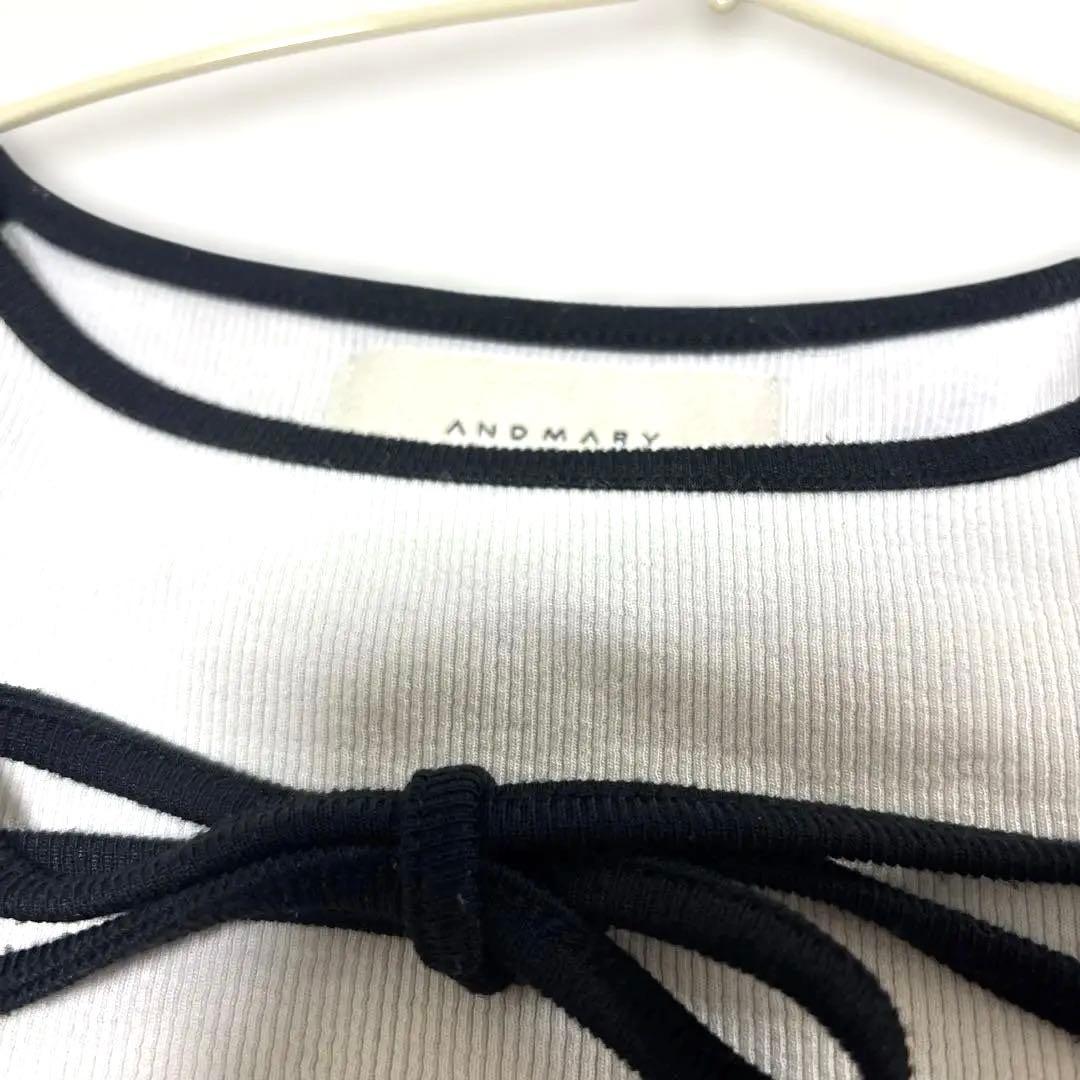 ANDMARY Alma ribbon tops Tシャツ