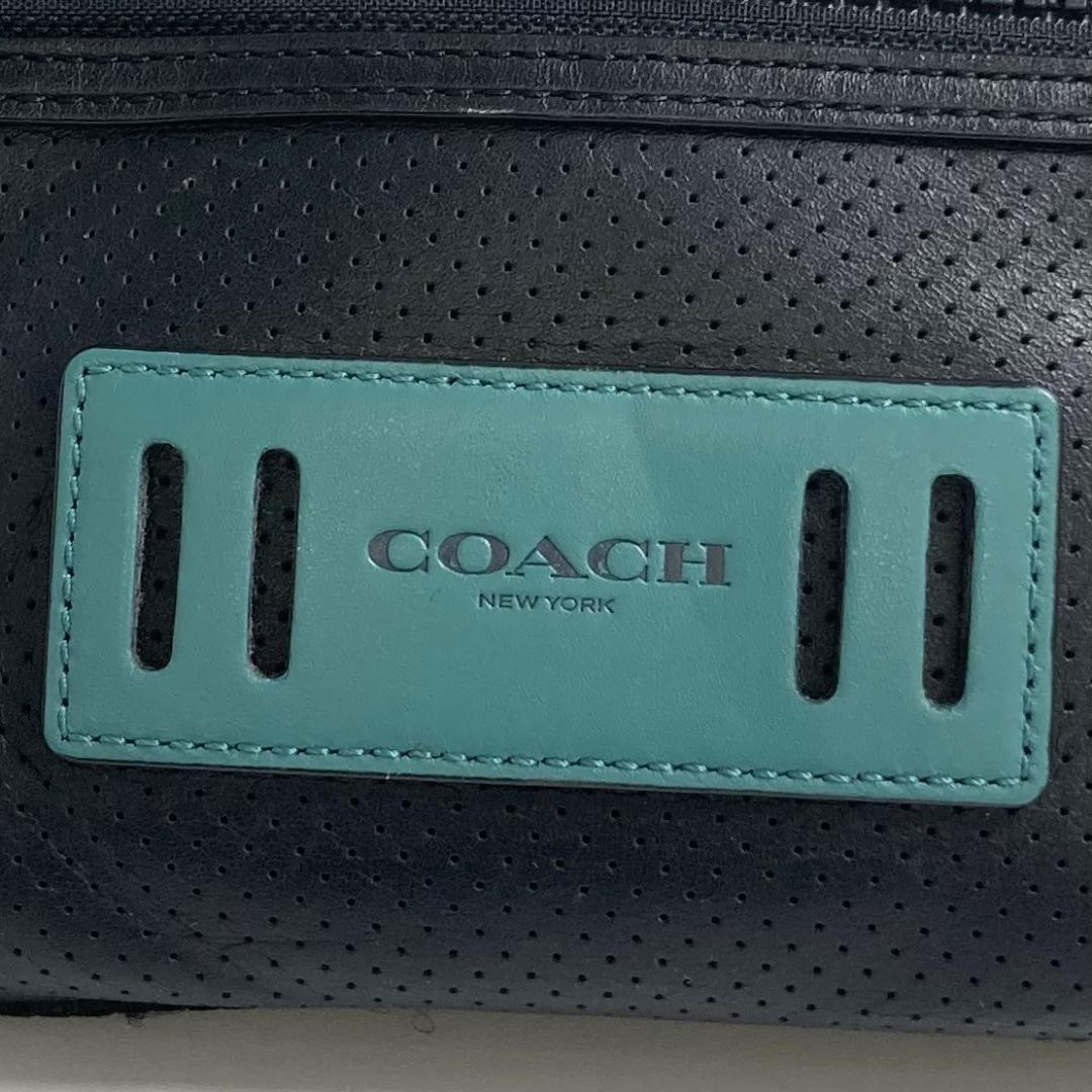 COACH コーチ ボディバッグ ウエストポーチ レザー　ブラック　ネイビー