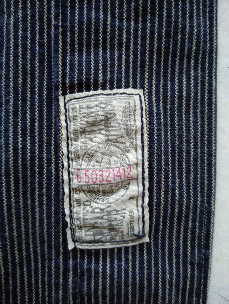 シュガーケーン 9oz インディゴストライプ ワークコート SC13527 M