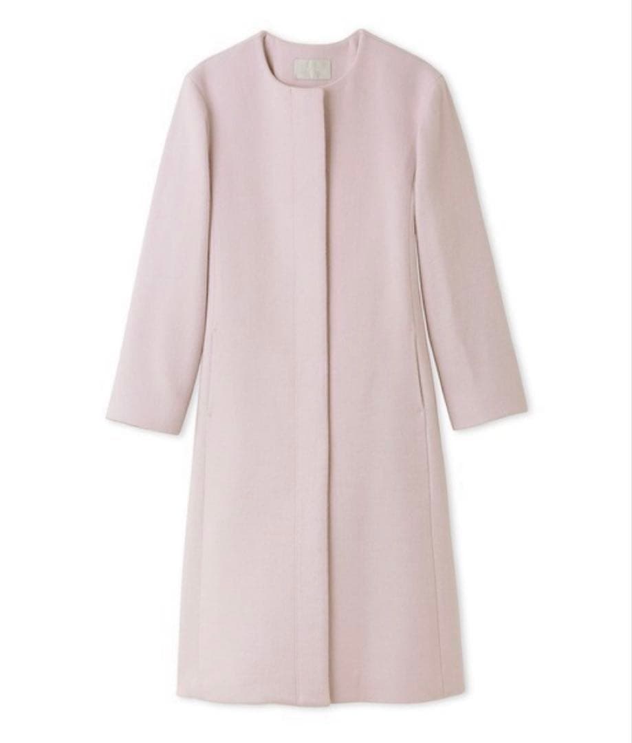 美品 CELFORD セルフォード ノーカラーコート ピンク 36