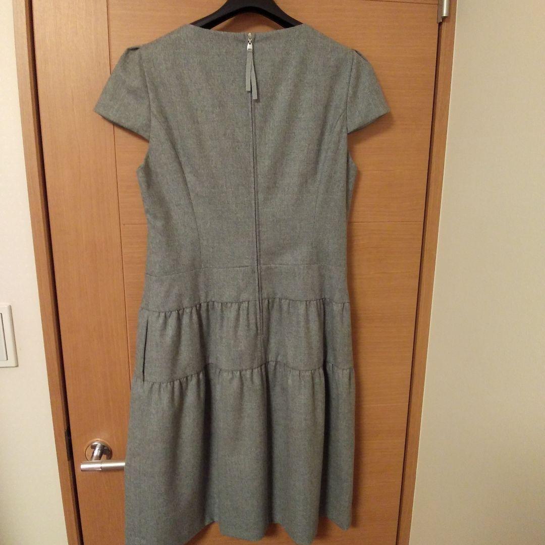 【美品】フォクシー　半袖ウールワンピース　グレー　42