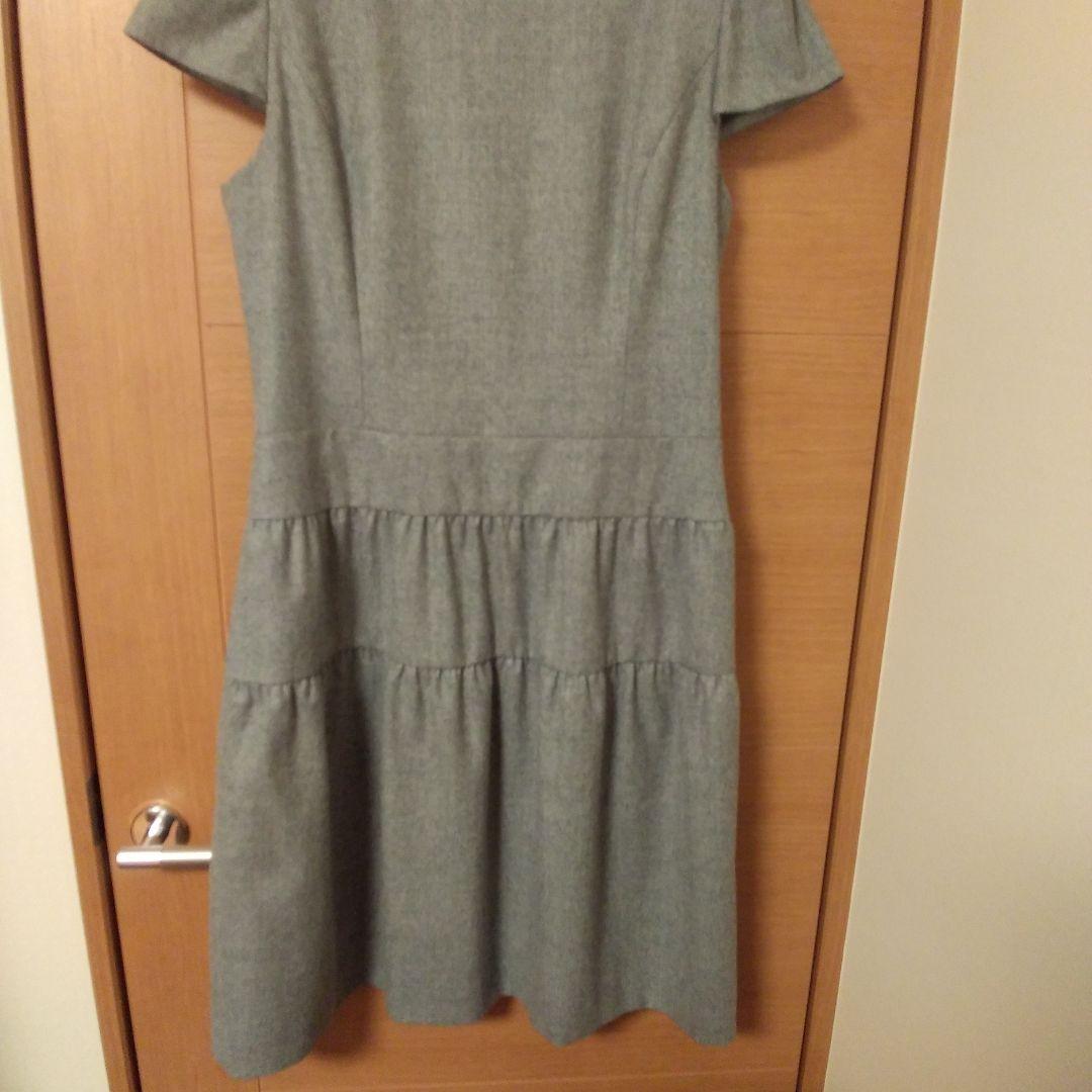 【美品】フォクシー　半袖ウールワンピース　グレー　42