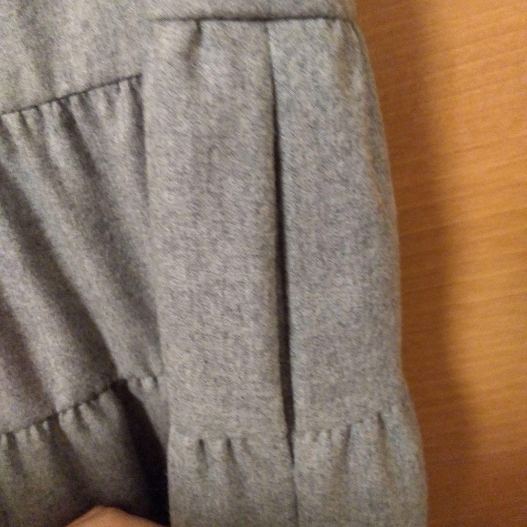 【美品】フォクシー　半袖ウールワンピース　グレー　42