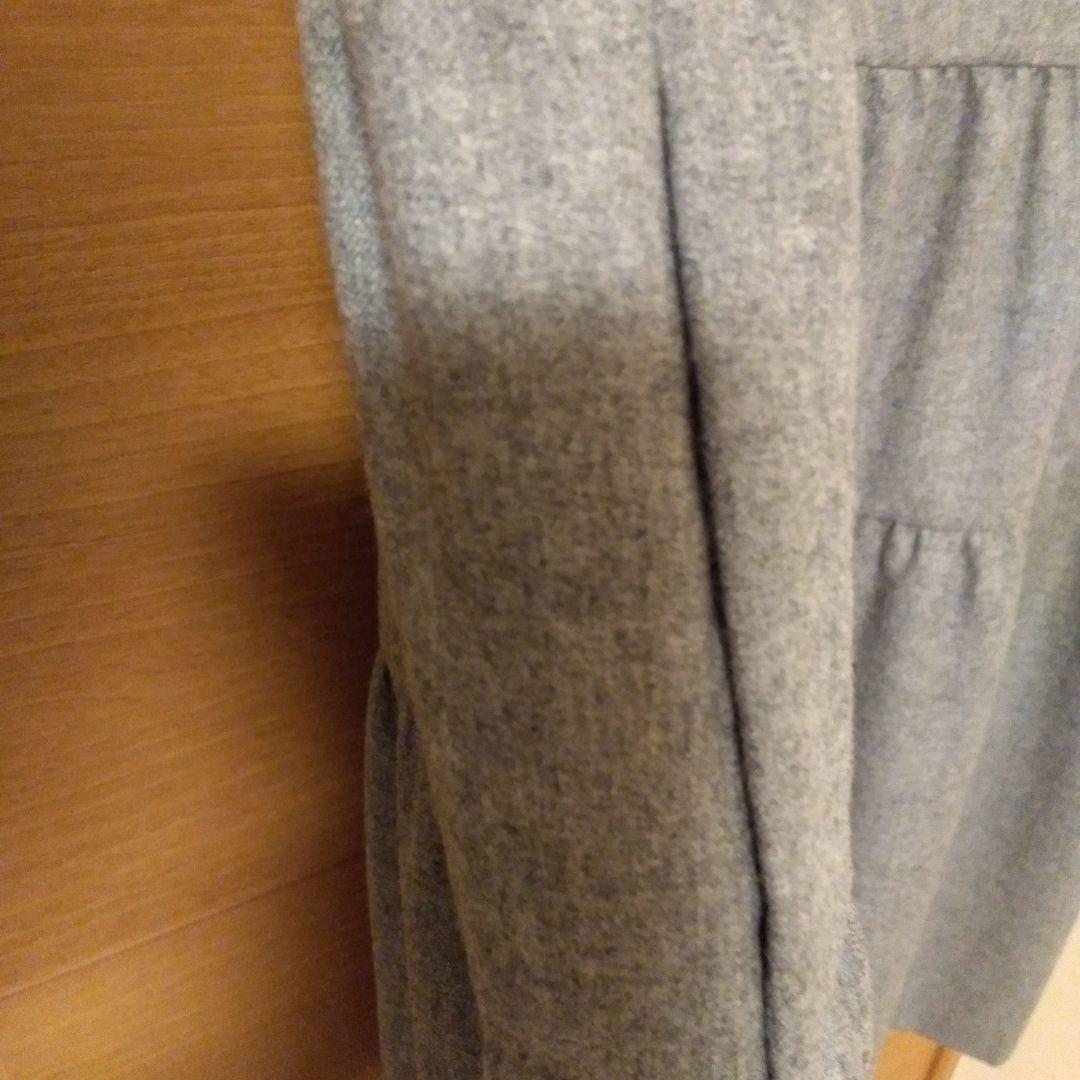 【美品】フォクシー　半袖ウールワンピース　グレー　42