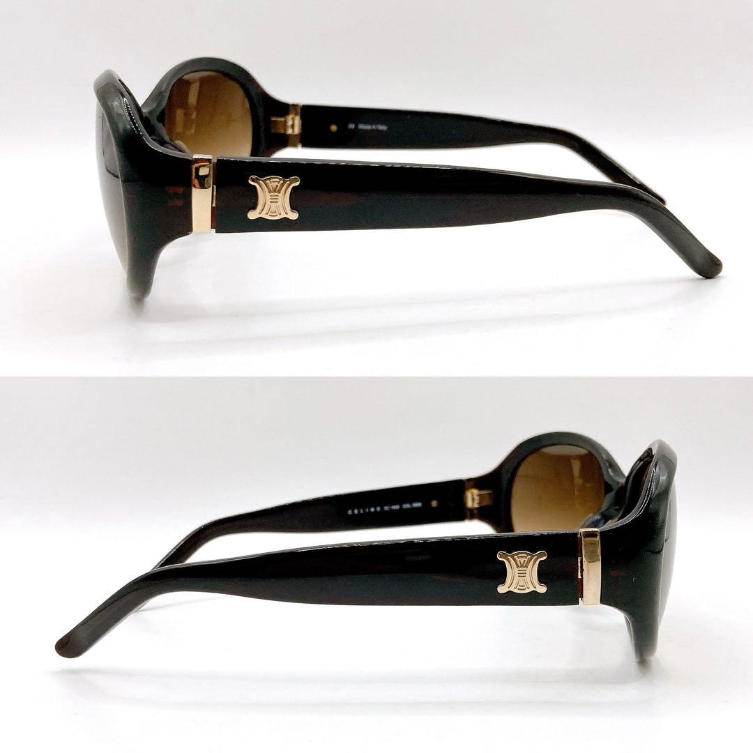 美品✨CELINE セリーヌ サングラス トリオンフ サイドロゴ ブラウン 度無