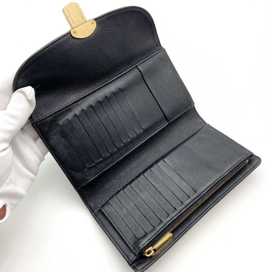 ルイヴィトン 長財布 ポルトフォイユ アメリア ノワール マヒナ