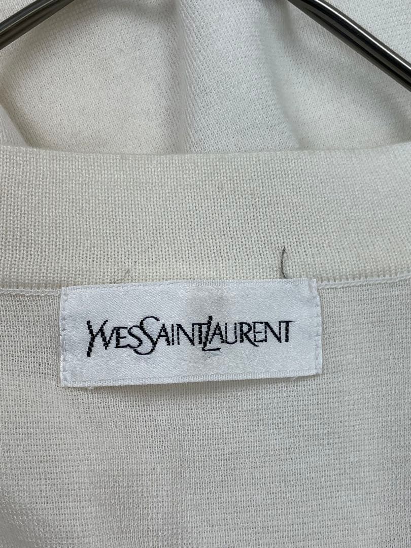vintage Yves Saint Laurent ホワイトカーディガン