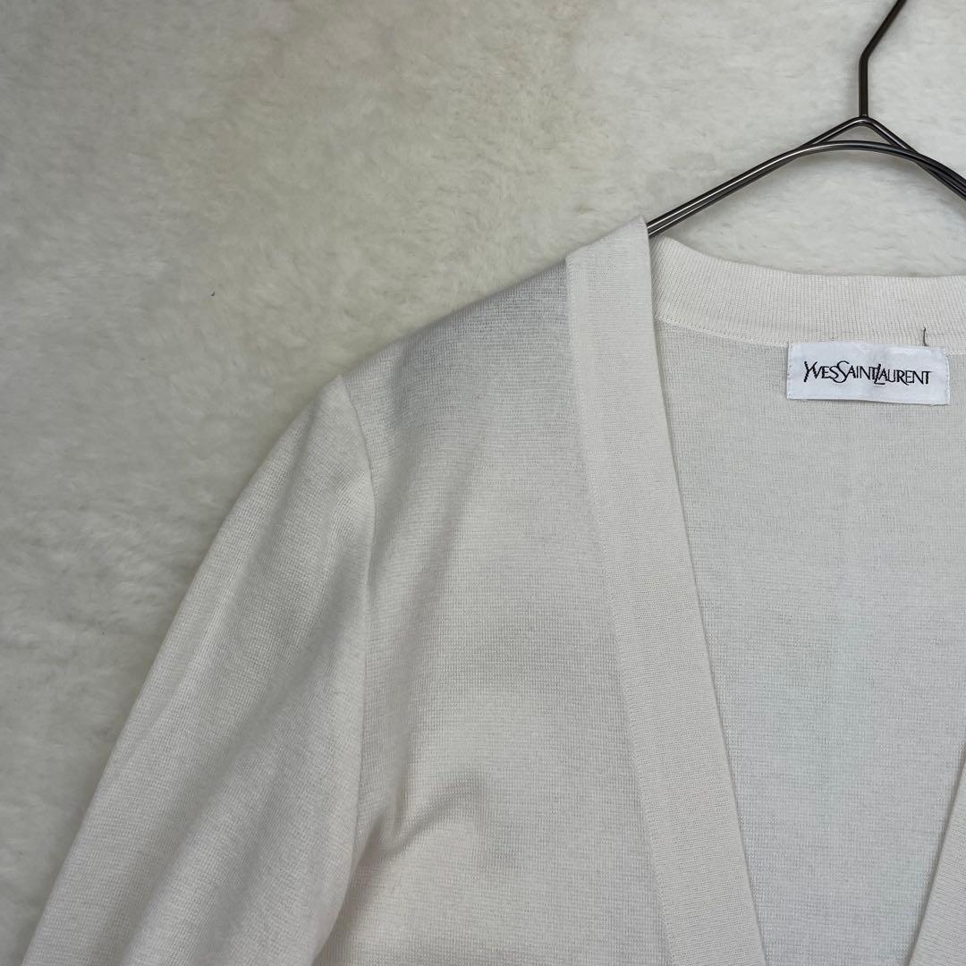 vintage Yves Saint Laurent ホワイトカーディガン