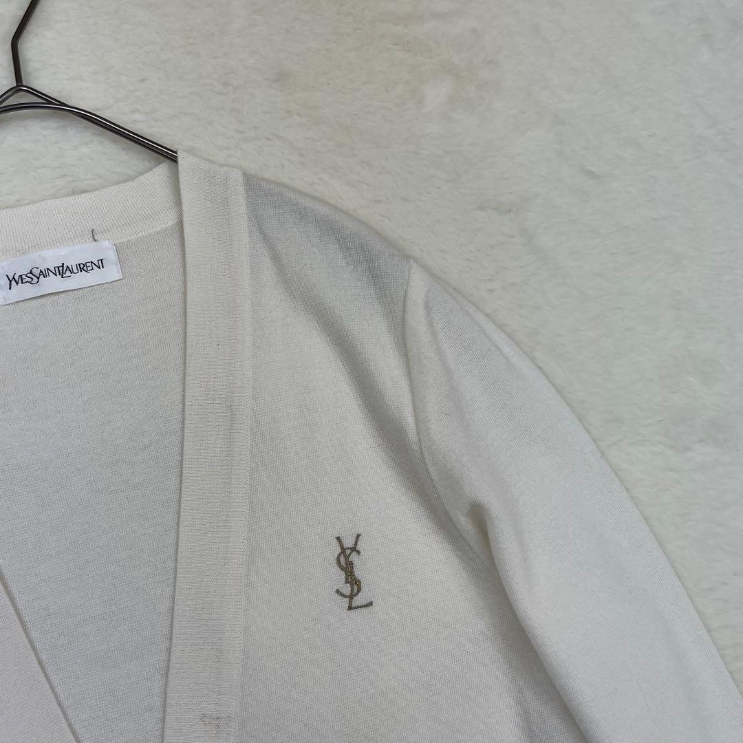 vintage Yves Saint Laurent ホワイトカーディガン