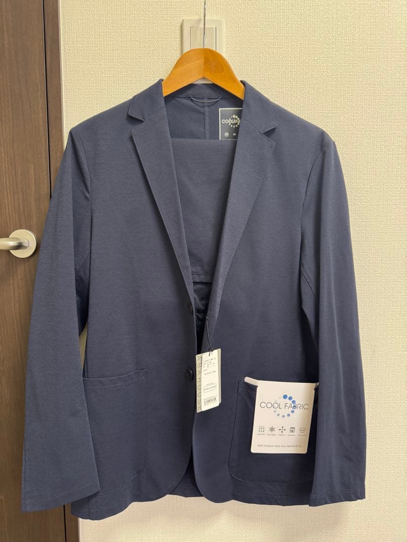 未使用　ABAHOUSE セットアップ　接触冷感 46 ネイビー