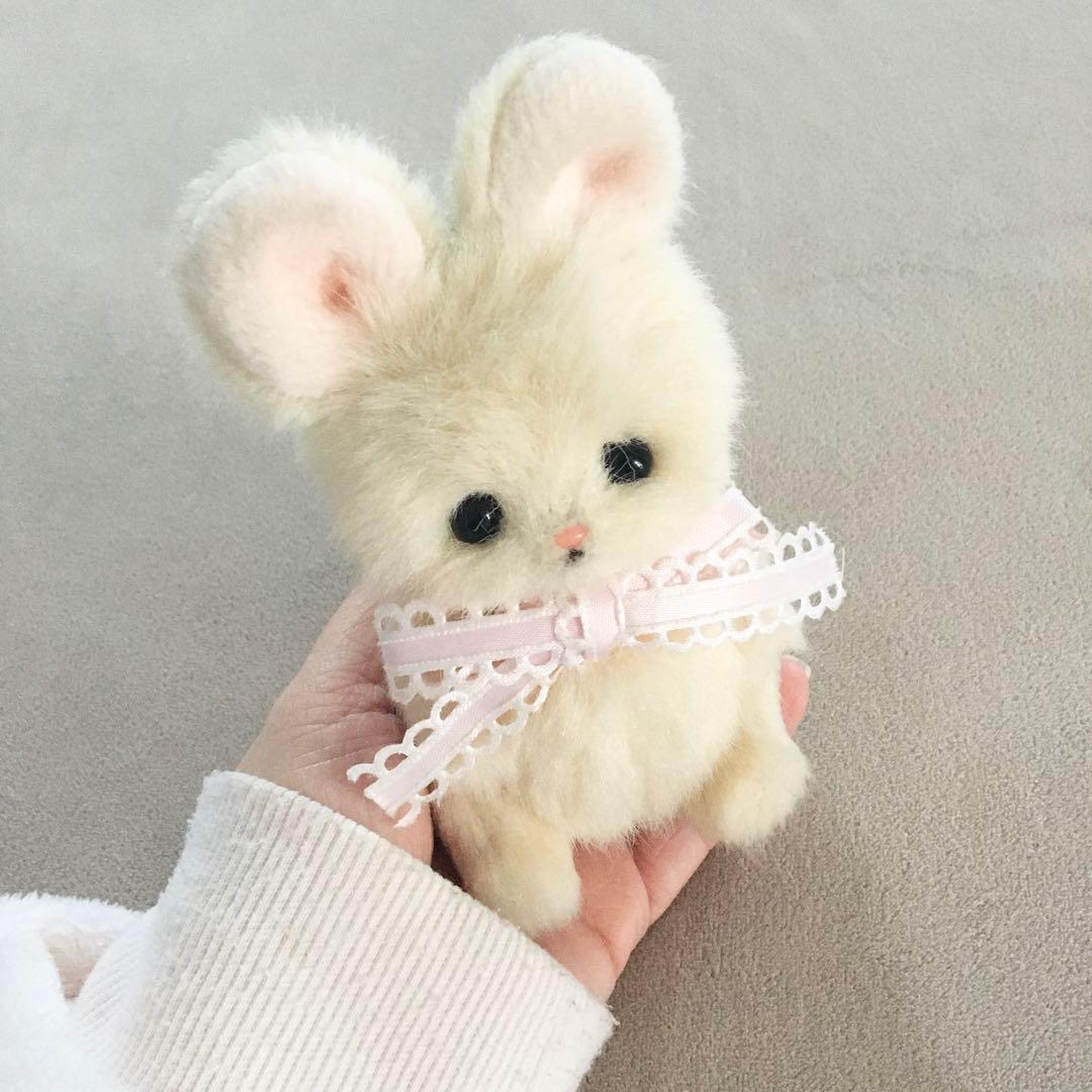 ハンドメイド ユヅチヨさん うさぎぬいぐるみバッグチャーム