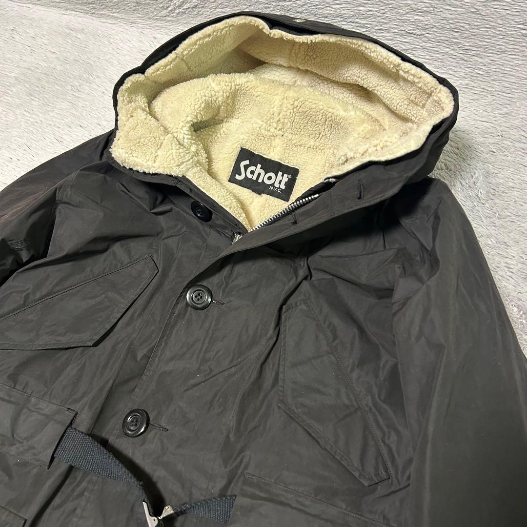 schott ショット　モッズコート　ナイロンミリタリーコート　ライナー付き　L