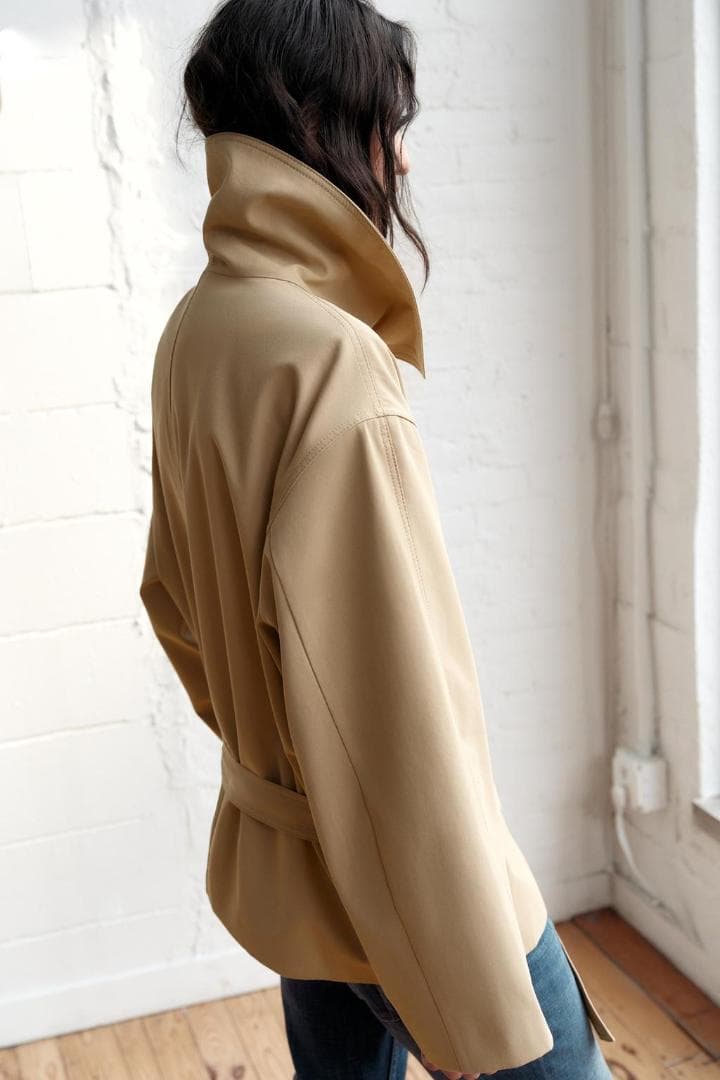 ZARA！ ショートトレンチコート ライトゴールデンブラウン M～L