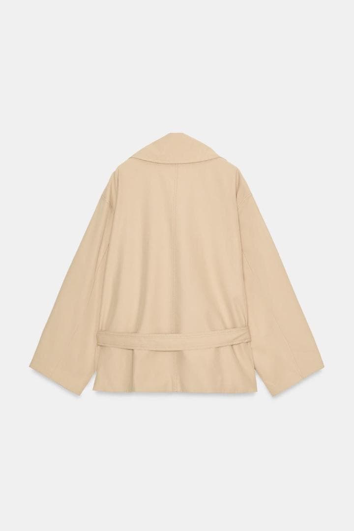 ZARA！ ショートトレンチコート ライトゴールデンブラウン M～L