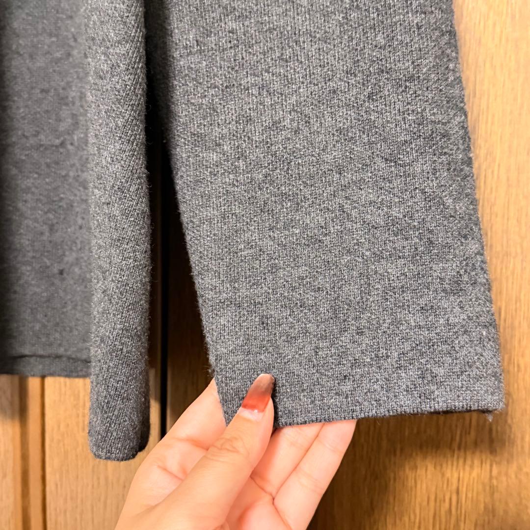 【超美品】ZARA ザラ ブローチ付き ニットブレザー XL グレー
