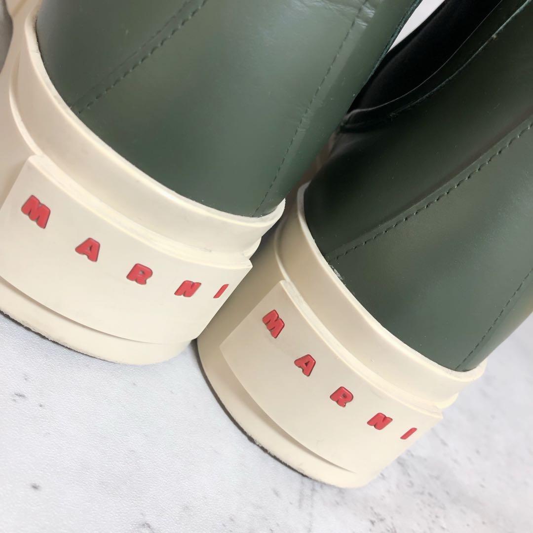 マルニ MARNI PABLO チェルシーブーツ　ナッパレザー　カーキ