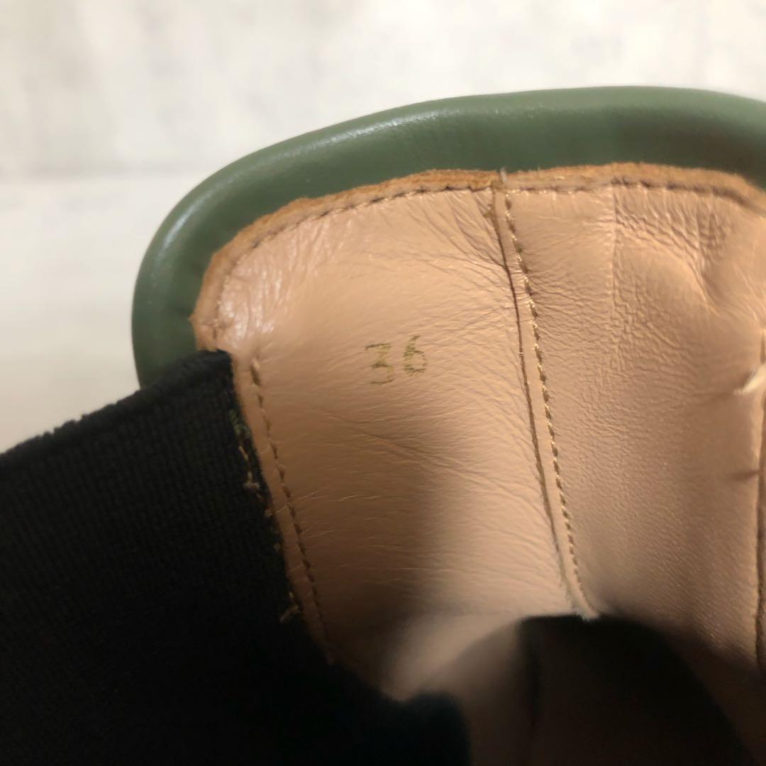 マルニ MARNI PABLO チェルシーブーツ　ナッパレザー　カーキ