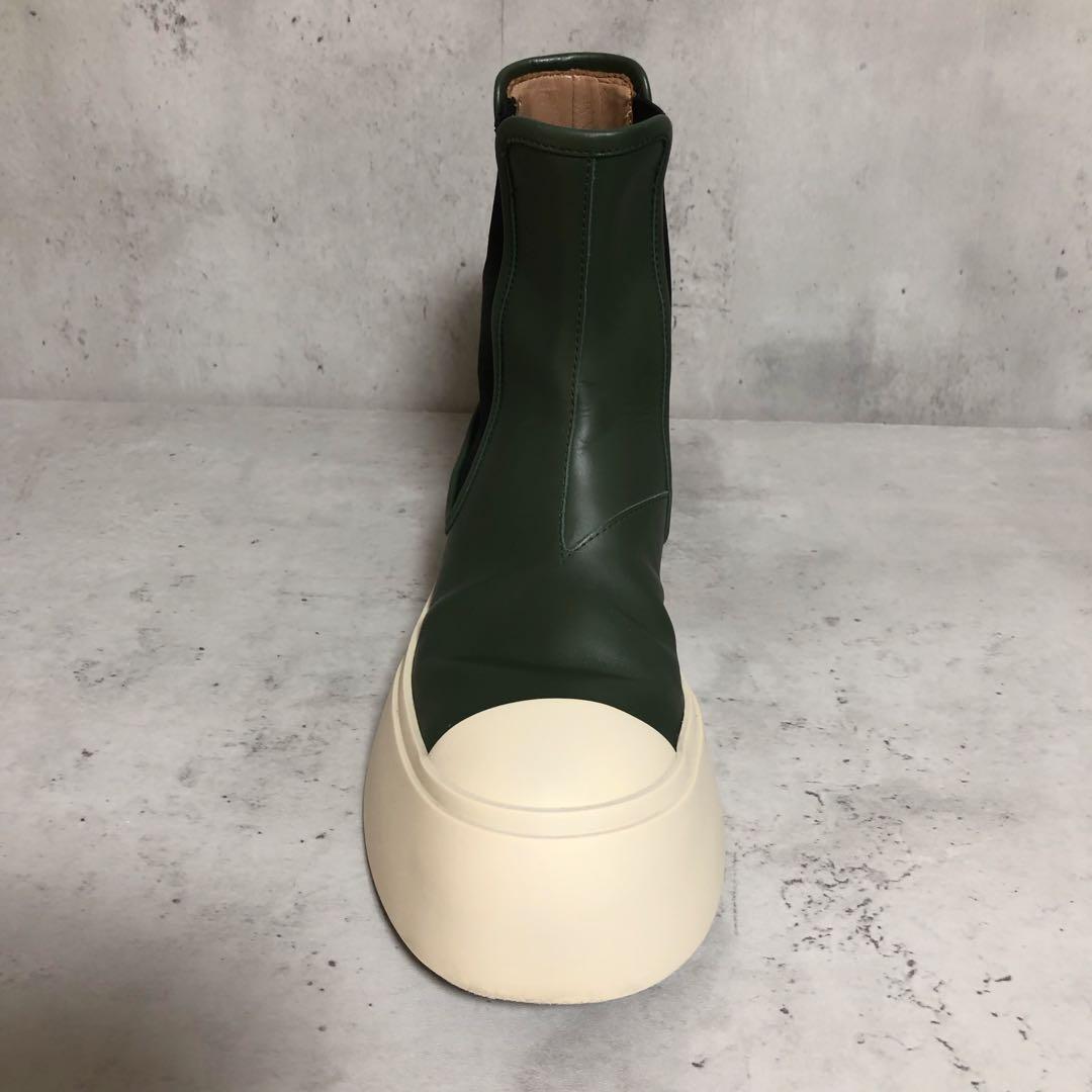 マルニ MARNI PABLO チェルシーブーツ　ナッパレザー　カーキ