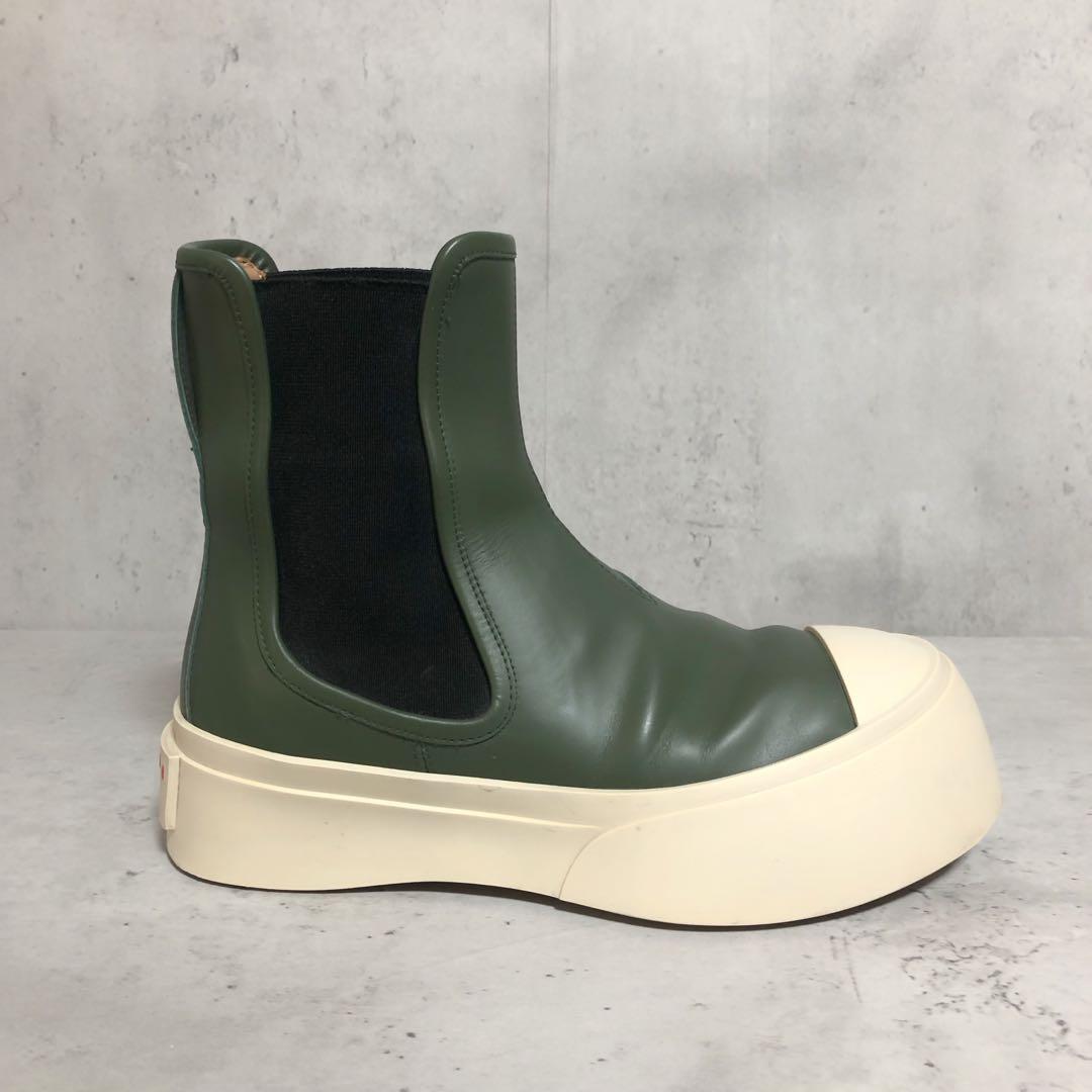 マルニ MARNI PABLO チェルシーブーツ　ナッパレザー　カーキ