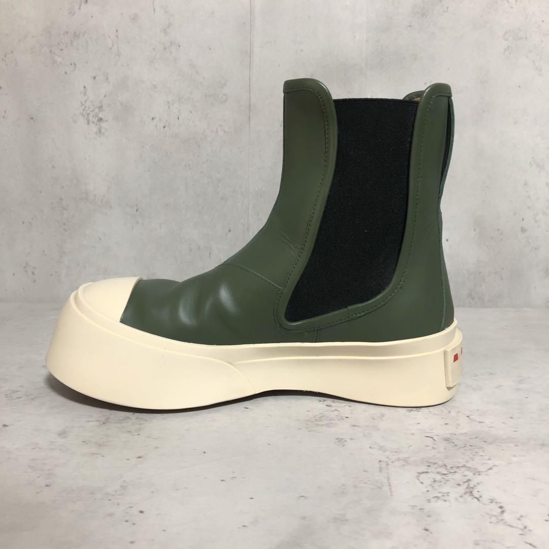 マルニ MARNI PABLO チェルシーブーツ　ナッパレザー　カーキ