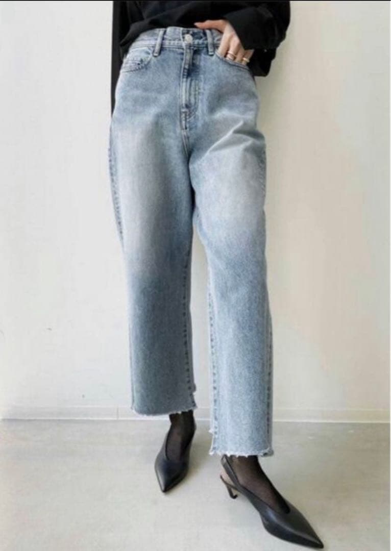 パンツ L'Appartement cropped wide denim 26