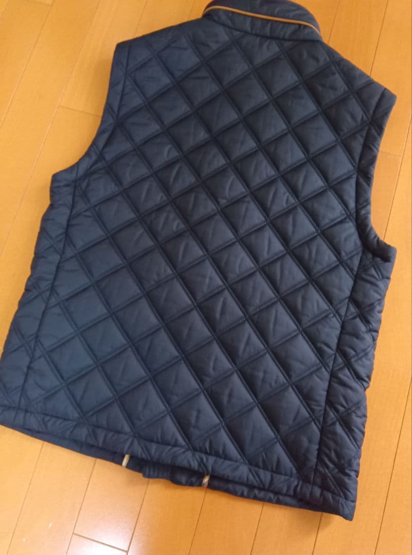 か*。様 超美品ブルックスブラザーズキルトベスト紺ネイビーレザーS