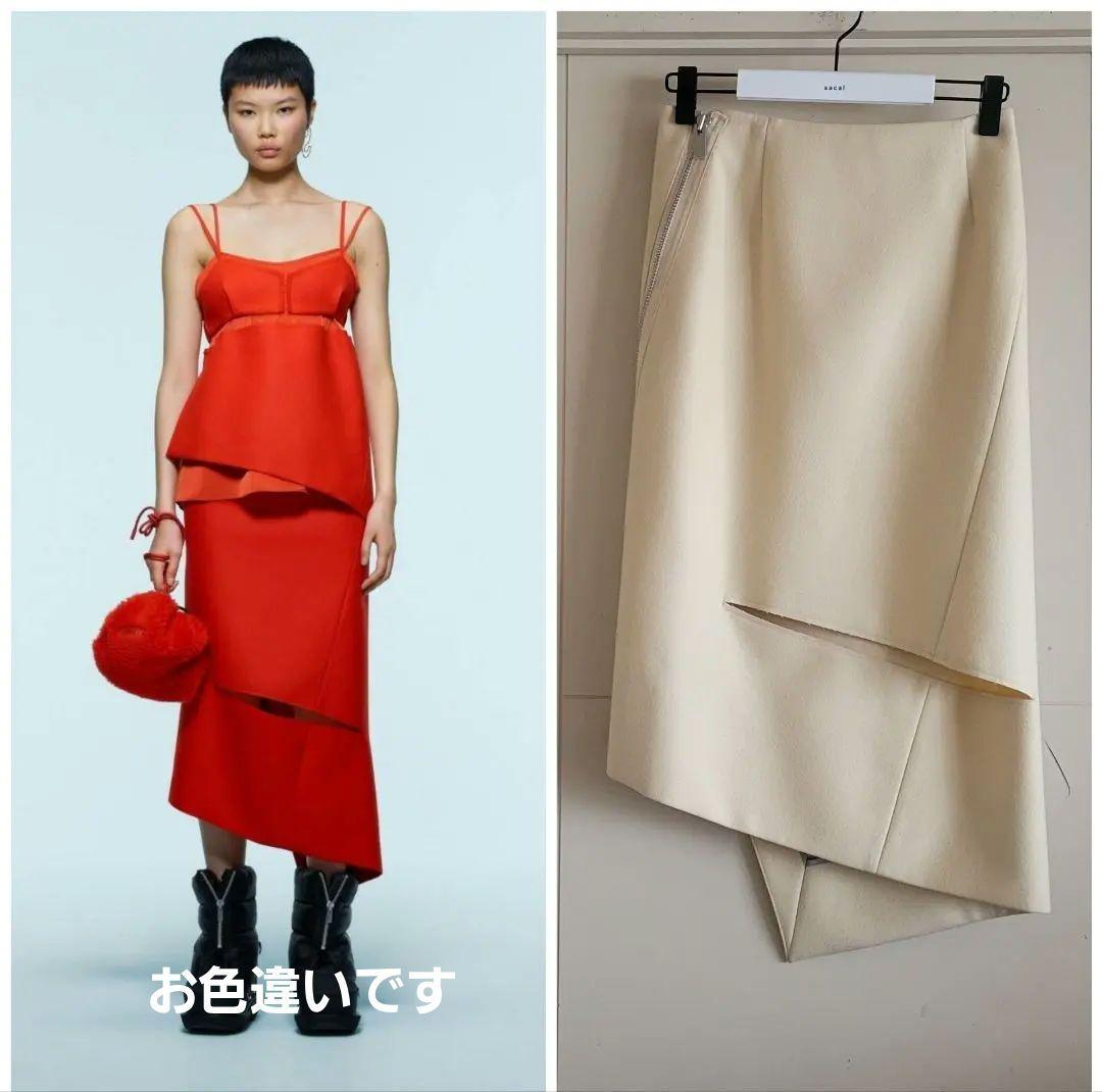 sacai 22AW WOOL MELTON SKIRT サイズ1