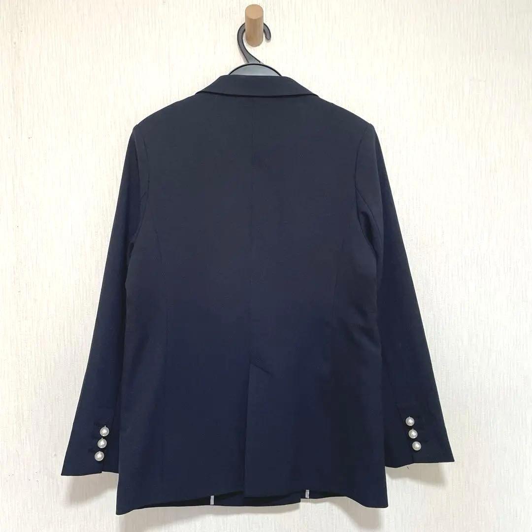 ナチュラルクチュール　紺ブレ　ブレザー　ジャケット　パールボタン　ゆったりサイズ
