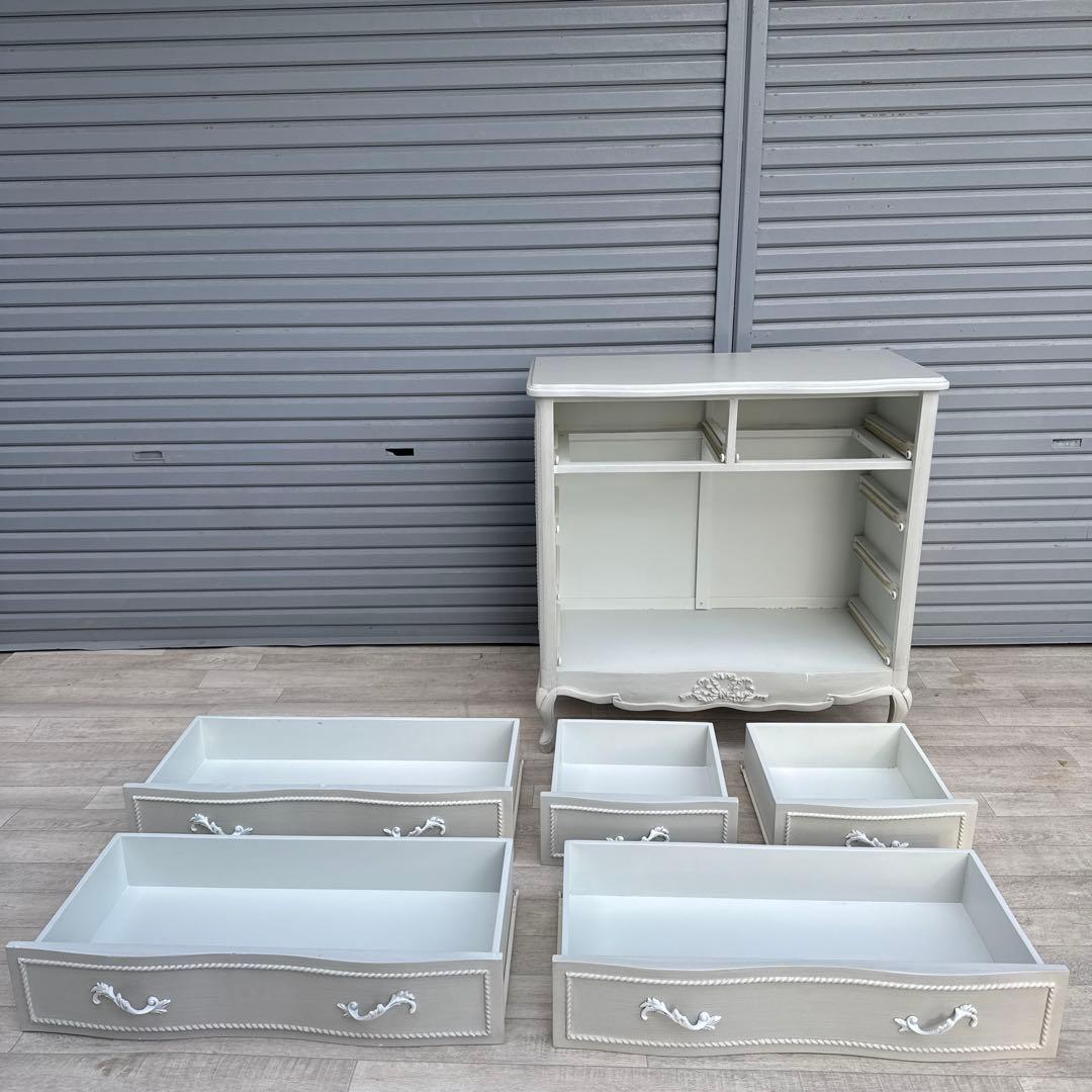 姫家具　チェスト　フレンチ　白家具　猫脚　アンティーク調　①