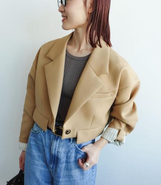 Spick and Span トリプルクロスショートジャケット　ブラック