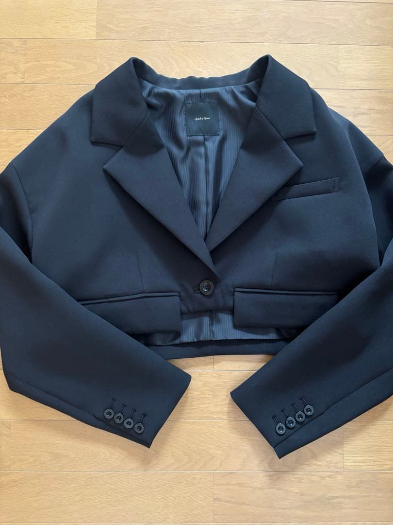 Spick and Span トリプルクロスショートジャケット　ブラック