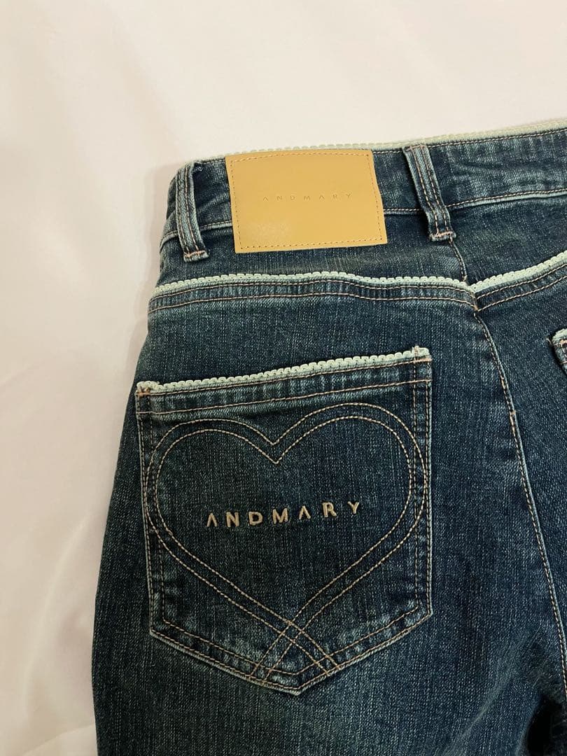 【24時間以内発送】andmary Heart stitch denim